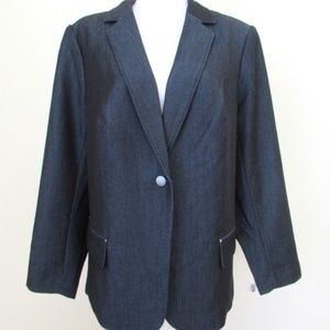 Roz & Ali Women's Stretch Denim Blazer Jacket